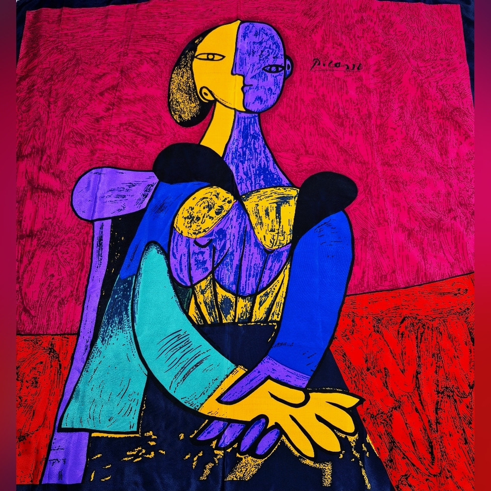 Picasso Square Silk Scarf, 1990s